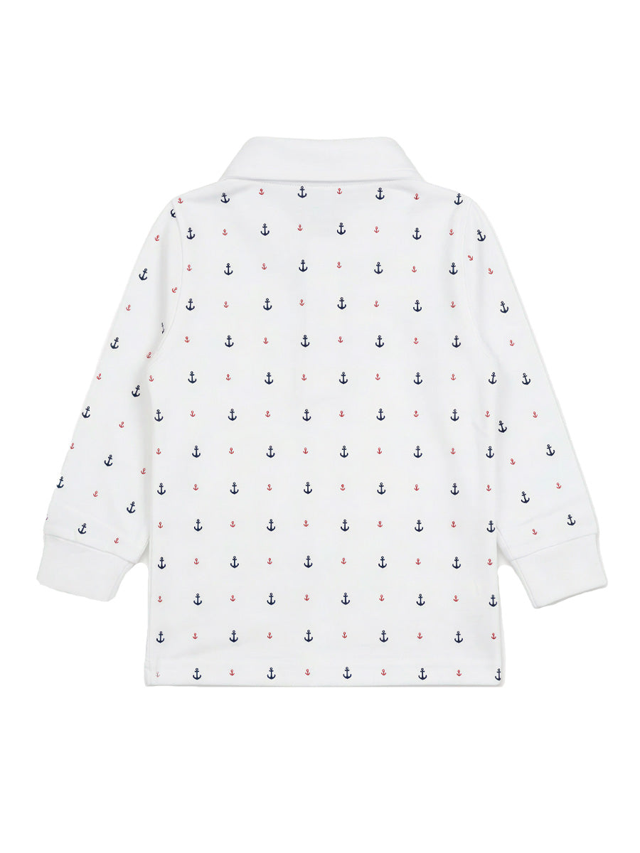 Polo Manga Larga Ancla – color Blanco, detalle 2