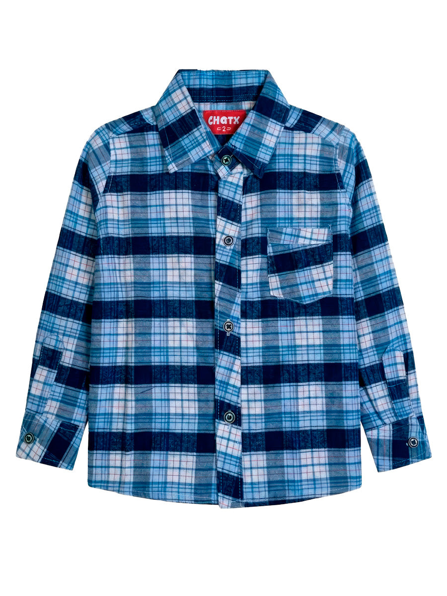 Camisa Viyela para niños – color Celeste