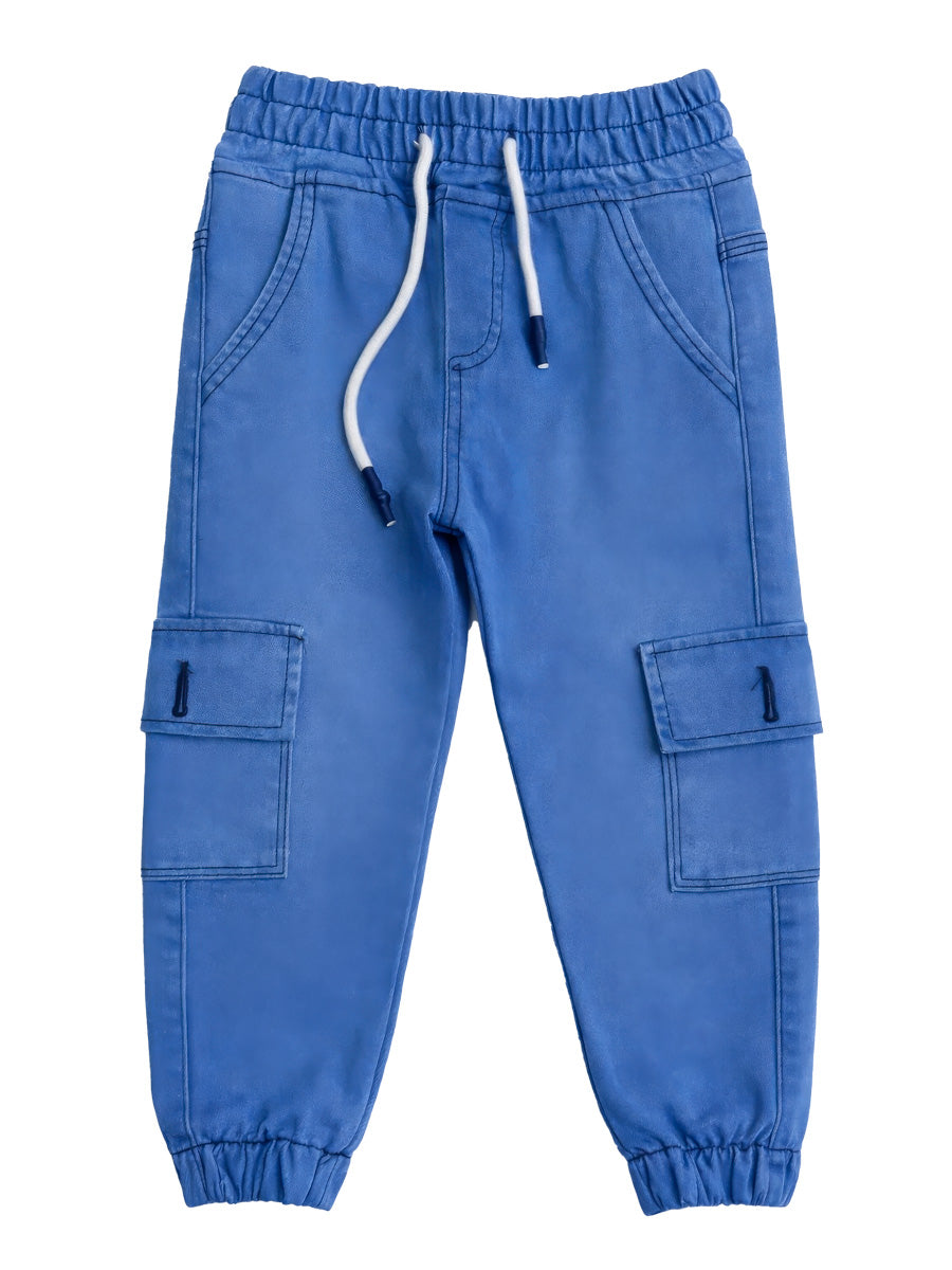 Jogger Jean Cargo para niños – color Celeste
