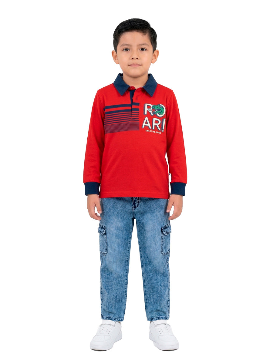 POLO CAMISERO MANGA LARGA THE JUNGLE ROAR