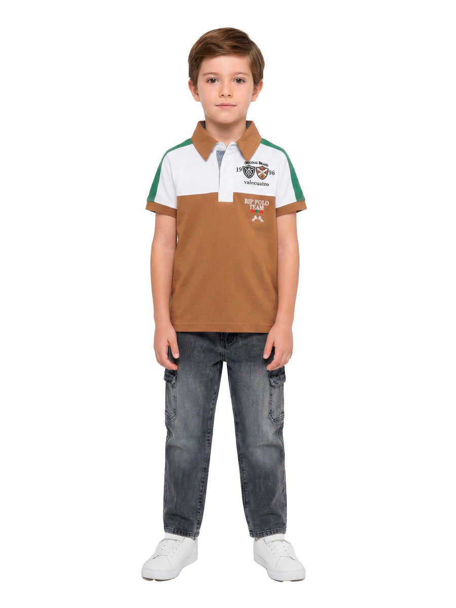 Baggy Jean Cargo para niños – color Gris, detalle 1