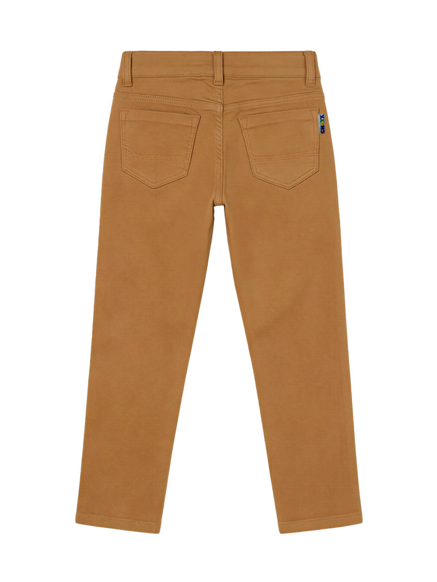 Pantalon Drill Clasico para niños – color Camello, detalle 2