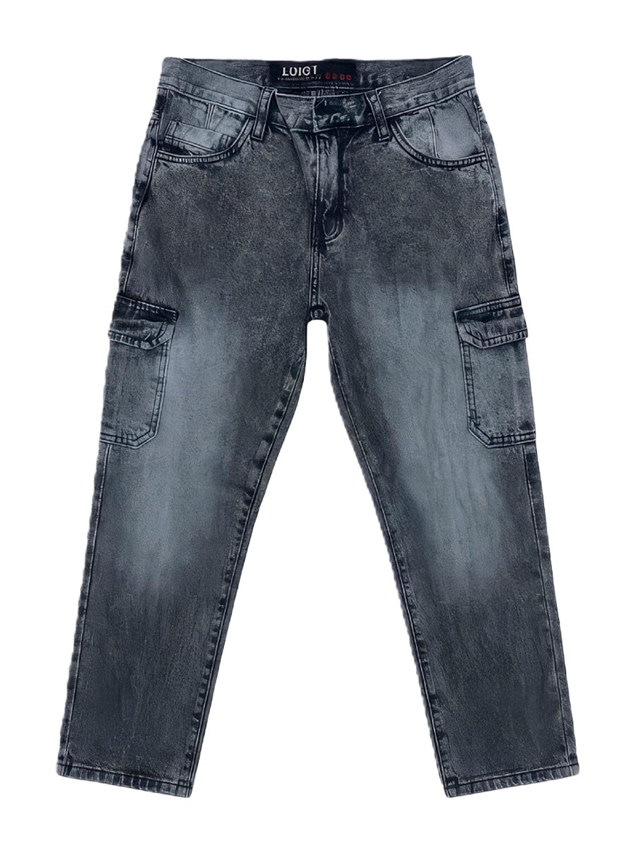 Baggy Jean Cargo para niños – color Gris
