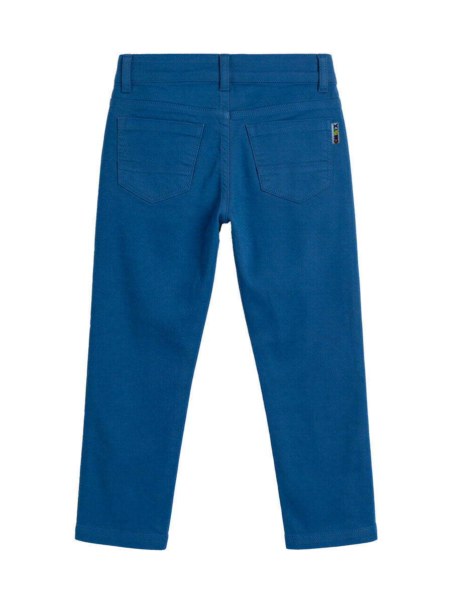 Pantalon Drill Clasico para niños – color Acero Claro, detalle 2