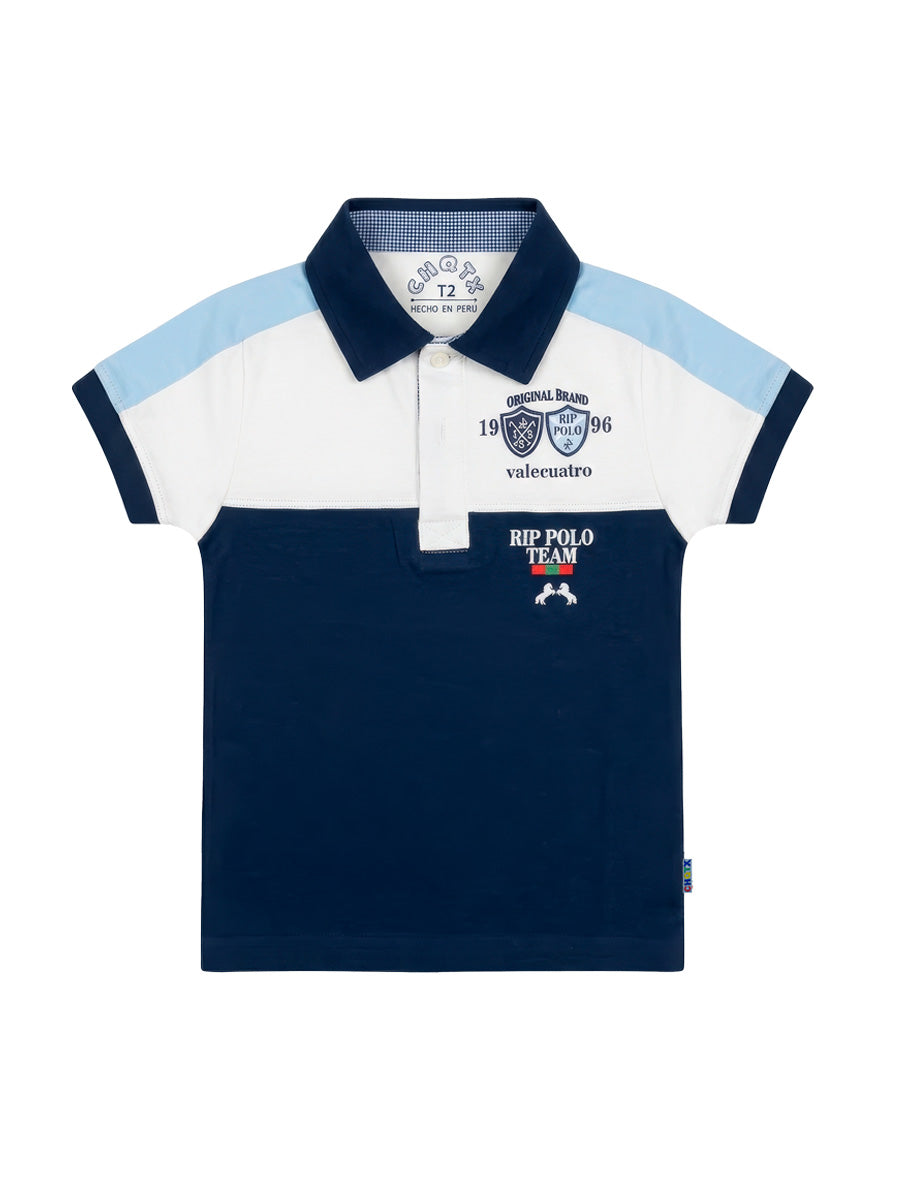 Polo Manga Corta Valecuatro para niños – color Celeste