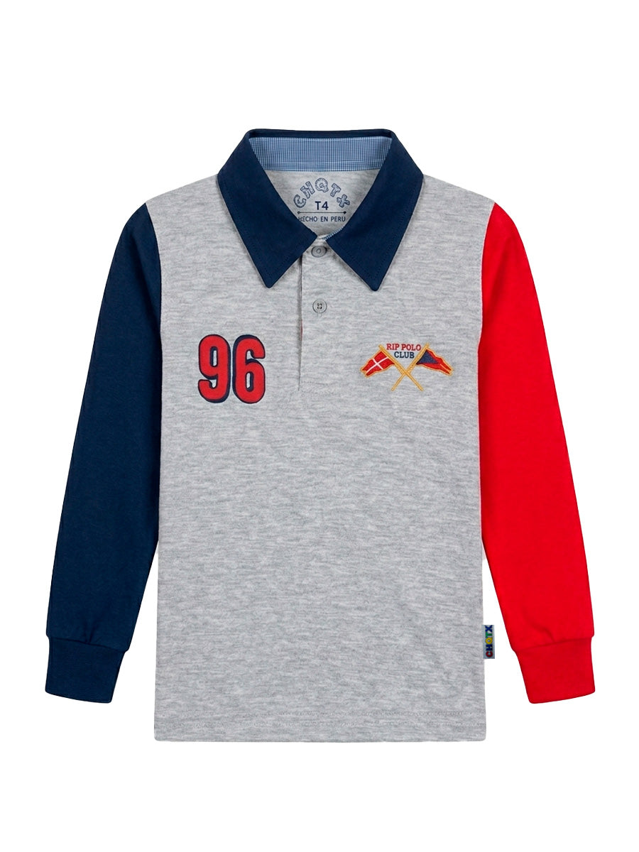 POLO CAMISERO MANGA LARGA BANDERA