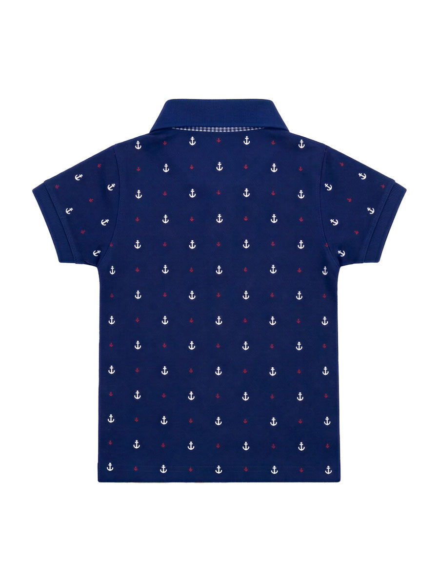 Polo Manga Corta Ancla para niños – color Acero, detalle 1