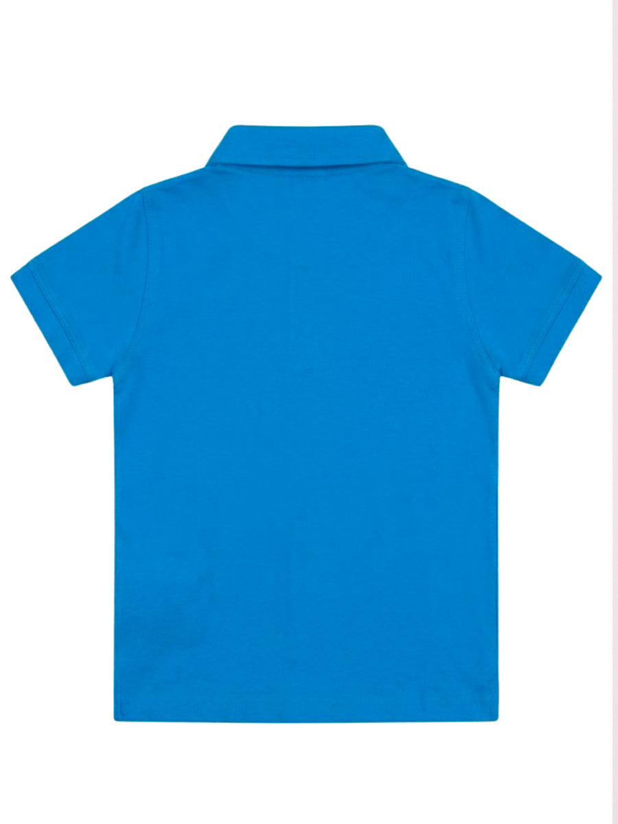 Polo Manga Corta Mordidrilo para niños – color Turquesa, detalle 2