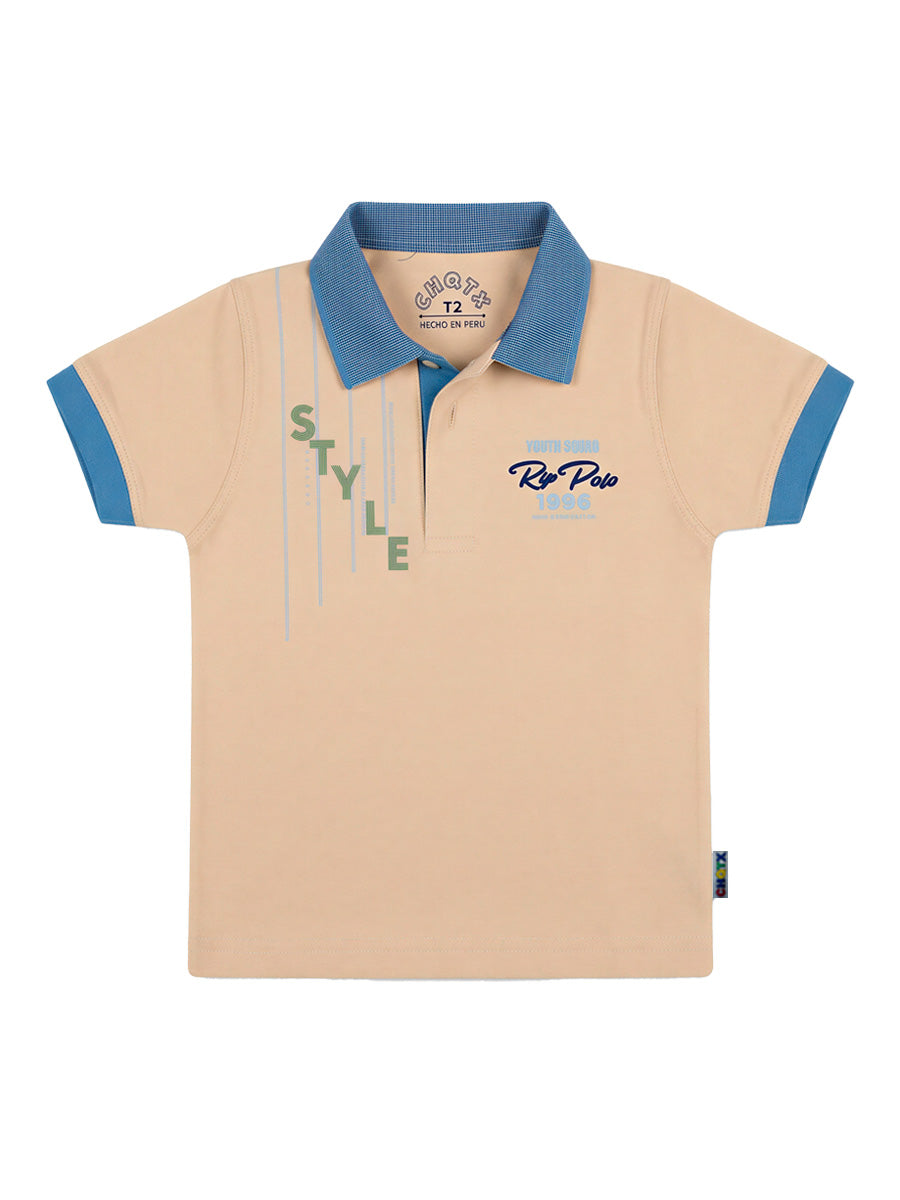 Polo Manga Corta Style para niños – color Beige