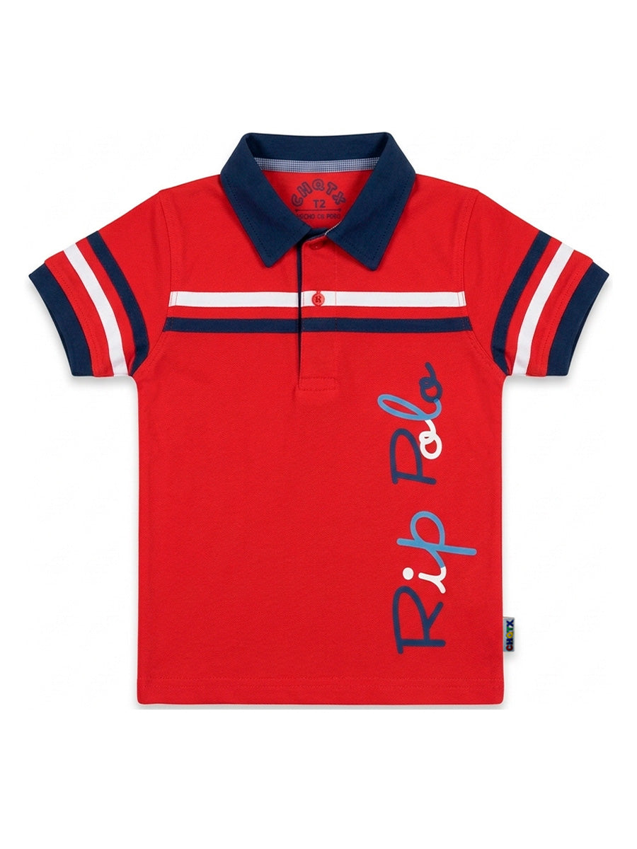 Polo Manga Corta Rip Polo para niños – color Rojo