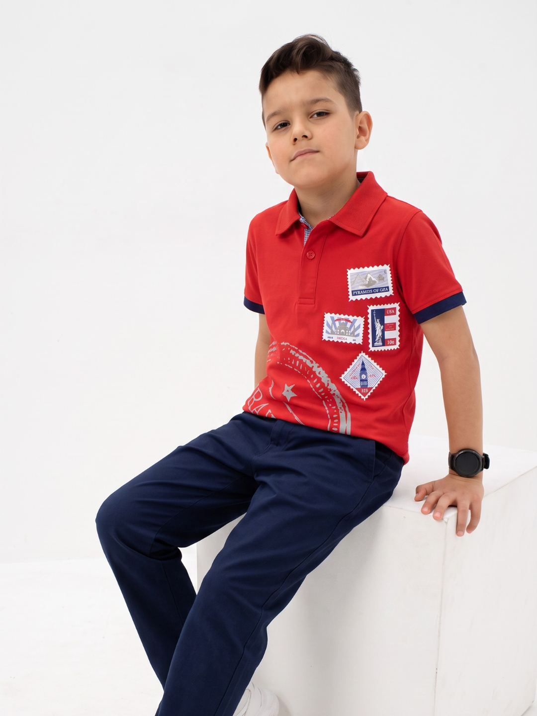 Polo Manga Corta Travel – color Rojo, detalle 1