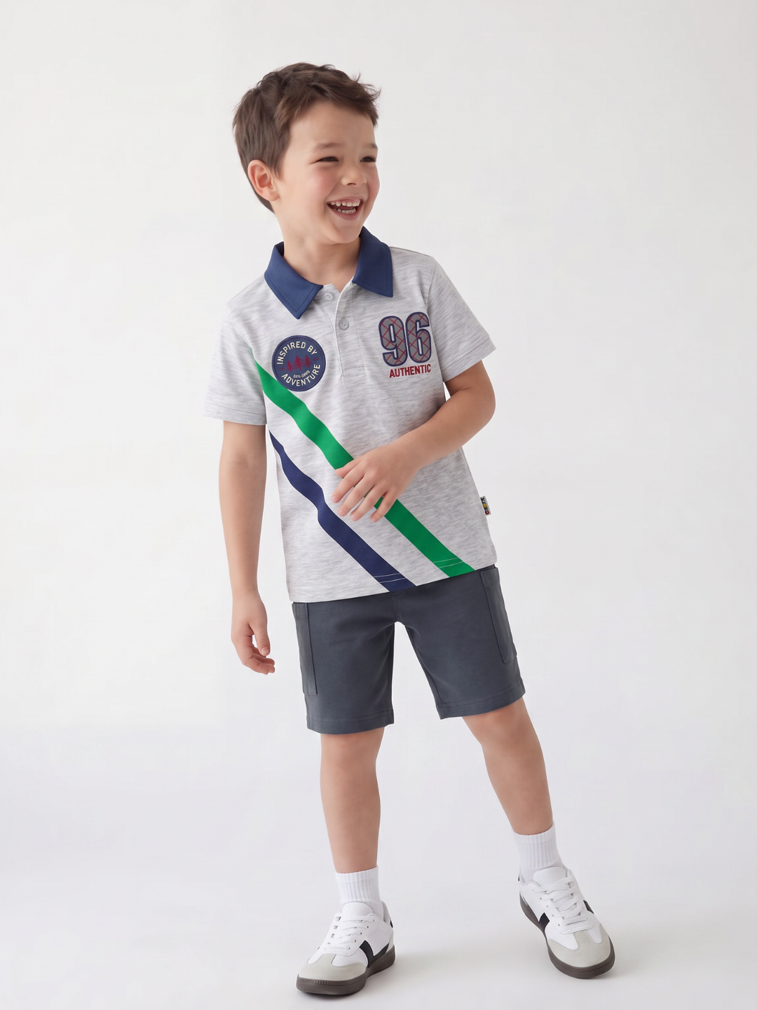 Polo Manga Corta Authentic – color Melange, detalle 1